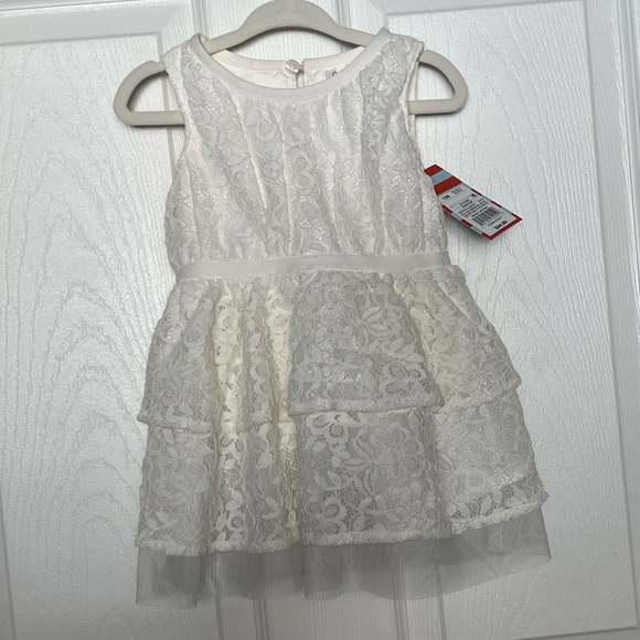 Cat & Jack Infant girls Sz 12 mo, Cream Lace, sleeveless, 2 piece dress NWT - Picture 1 of 10